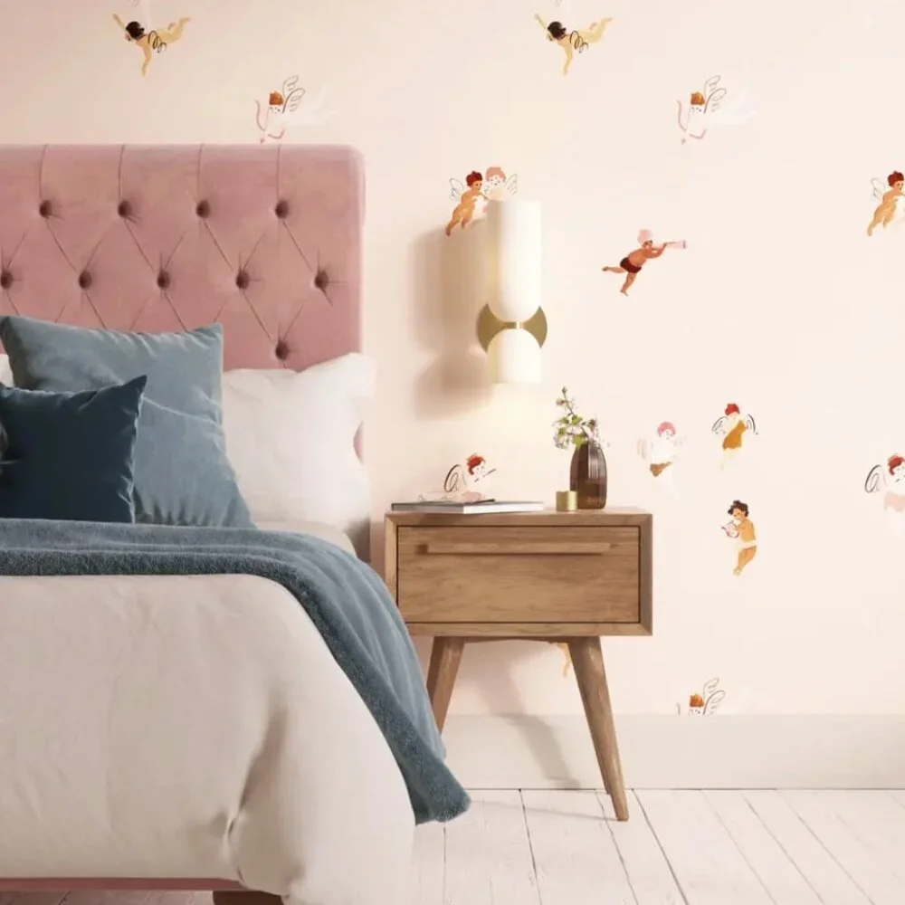Lick Cherub 01 Wallpaper Beige Pink